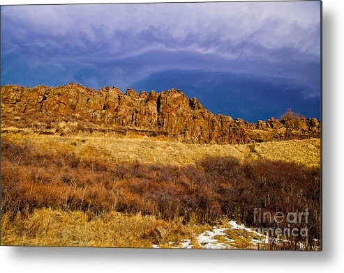 Rocks Metal Print featuring the photograph Sun and Clouds by Barbara Schultheis