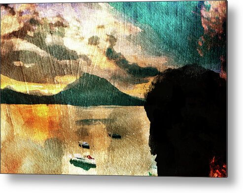 Sunset Metal Print featuring the digital art Sunset and Fear by Andrea Barbieri