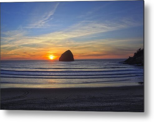 Sunset Metal Print featuring the photograph Sunset at Cape Kiwanda Oregon by Tiana McVay