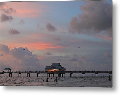 Sunset Metal Print featuring the photograph Sunset at Clearwater Beach by Jeanne Juhos