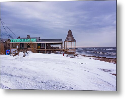 Sunset Grill Metal Print featuring the photograph Sunset Grill in Winter by Tom Singleton