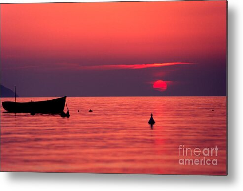 Blue Metal Print featuring the photograph Sunset in Elba Island by Luciano Mortula