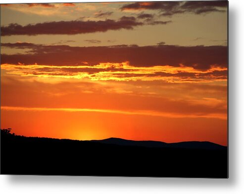 Sunset Metal Print featuring the photograph Sunset over the hills by Charlene Reinauer