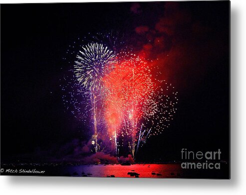 Lake Tahoe Metal Print featuring the photograph Tahoe Fireworks. by Mitch Shindelbower