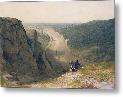 The Metal Print featuring the painting The Avon Gorge - looking over Clifton by Francis Danby