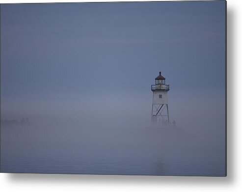 Lighthouse Metal Print featuring the photograph The Fog Rolls In by Kate Purdy