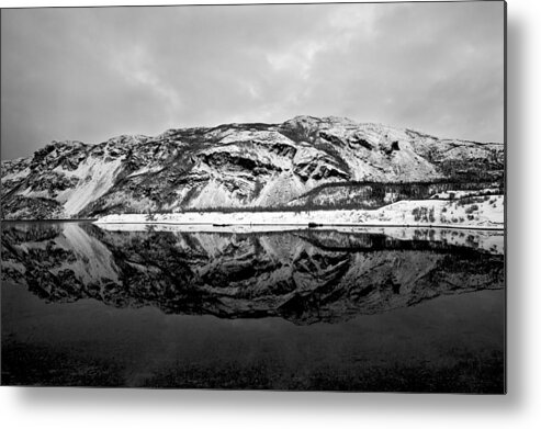 Alps Metal Print featuring the photograph The Mountain reflection in a Fjord in Norway by U Schade