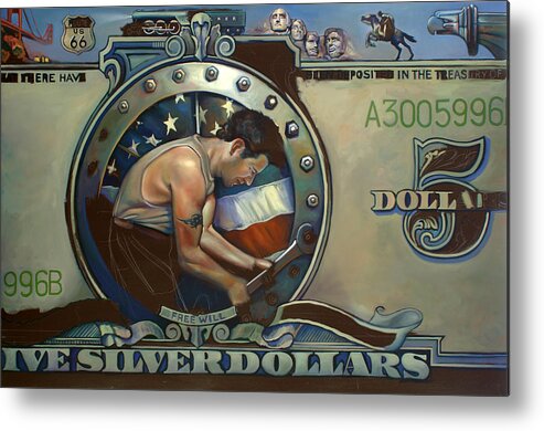 Stars And Stripes Metal Print featuring the painting The Road to Serfdom WIP by Patrick Anthony Pierson