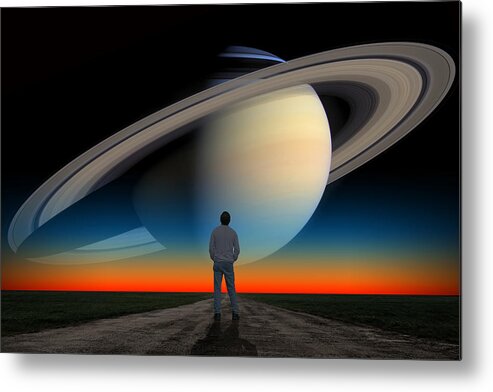 Astronomy Metal Print featuring the photograph The Saturn Gaze by Larry Landolfi