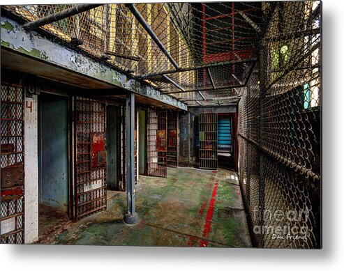 The West Virginia State Penitentiary Metal Print featuring the photograph The West Virginia State Penitentiary cells by Dan Friend