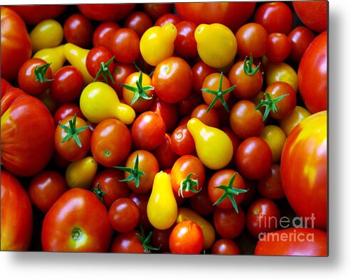 Abundance Metal Print featuring the photograph Tomatoes Background by Carlos Caetano
