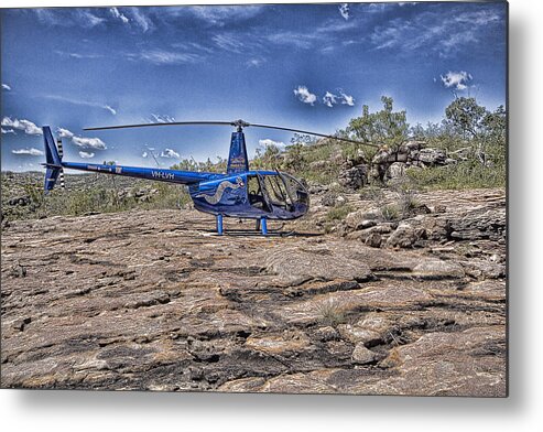 Helicopter Metal Print featuring the photograph Top of the Gorge by Douglas Barnard