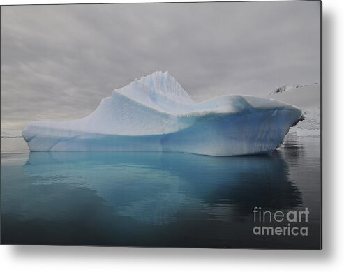 Antarctica Metal Print featuring the photograph Translucent Blue Iceberg Reflection by Mathieu Meur