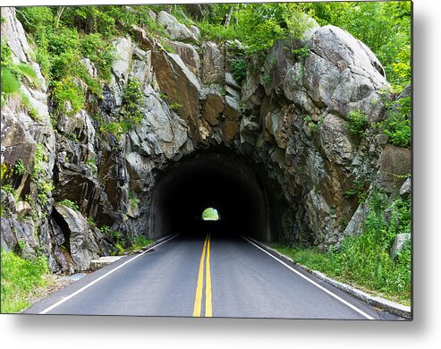 Skyline Drive Metal Print featuring the photograph Tunnel on a Lonely Road by Lori Coleman