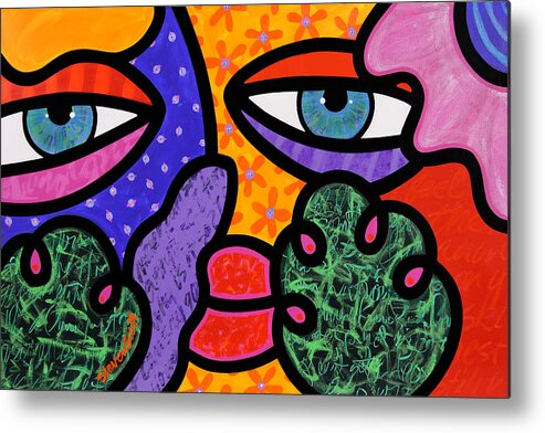 Eyes Metal Print featuring the painting Under Cover by Steven Scott