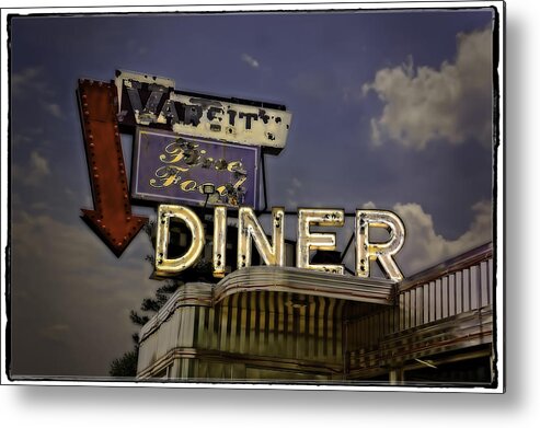 Yellow Metal Print featuring the photograph Varsity Diner by Jerry Golab