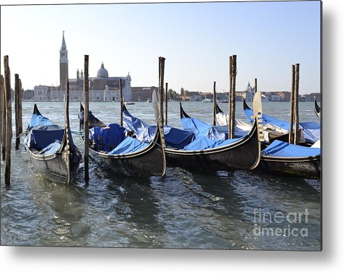 Gondolas Metal Print featuring the photograph Venice gondolas by Rebecca Margraf