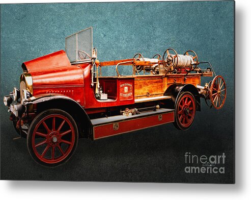 Photo Metal Print featuring the photograph Vintage Fire Truck by Jutta Maria Pusl