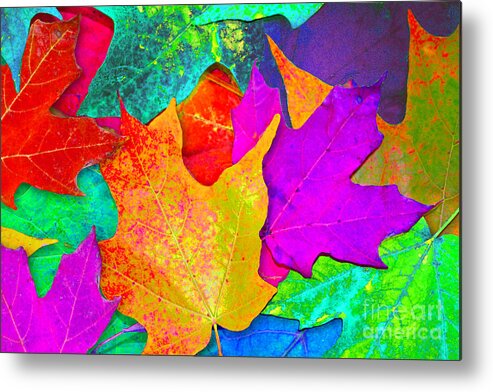 Ginny Gaura Metal Print featuring the photograph Vivid Leaves 1 by Ginny Gaura