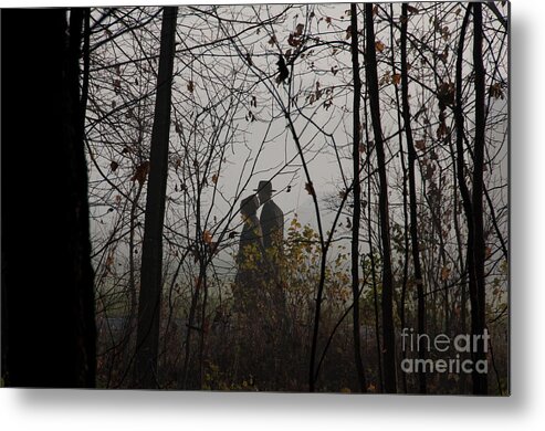 Amish Metal Print featuring the photograph Walking to Church by David Arment