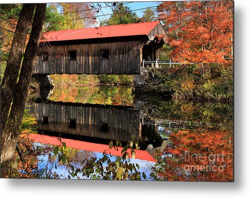 covered Bridge Metal Print featuring the photograph Waterloo Covered Bridge by Butch Lombardi