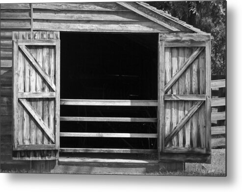 Appomattox Metal Print featuring the photograph Who Opened the Barn Door by Teresa Mucha