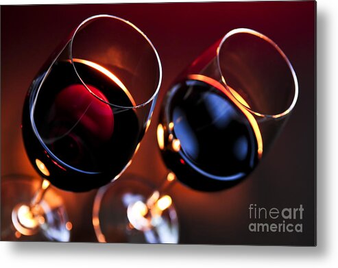 Wine Metal Print featuring the photograph Wineglasses by Elena Elisseeva