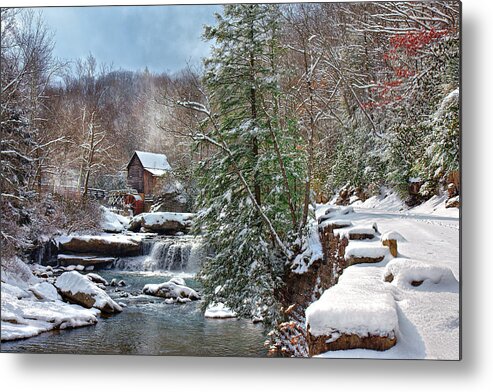 Babcock State Park Metal Print featuring the photograph Winter at Babcock by Mary Almond
