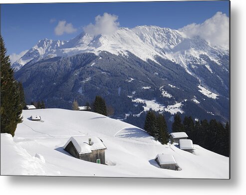Winter Metal Print featuring the photograph Winter landscape in the mountains by Matthias Hauser