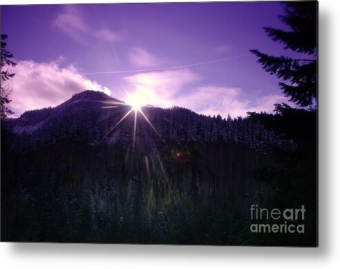  Metal Print featuring the photograph Winter Sun Winking Over The Mountains by Jeff Swan