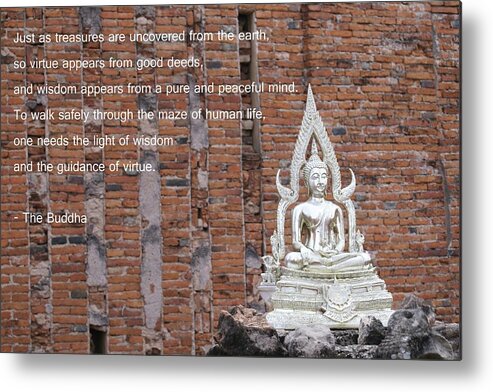 Buddha Metal Print featuring the photograph Wisdom and Virtue by Gregory Smith