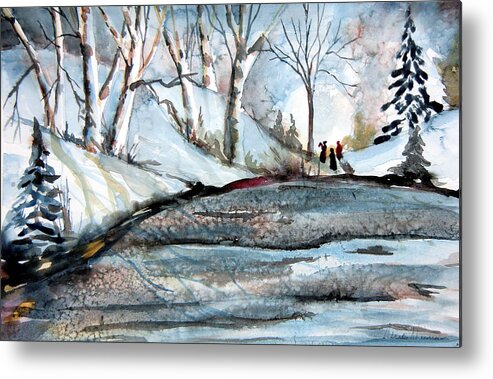 Winter Metal Print featuring the painting Wisemen by Mindy Newman