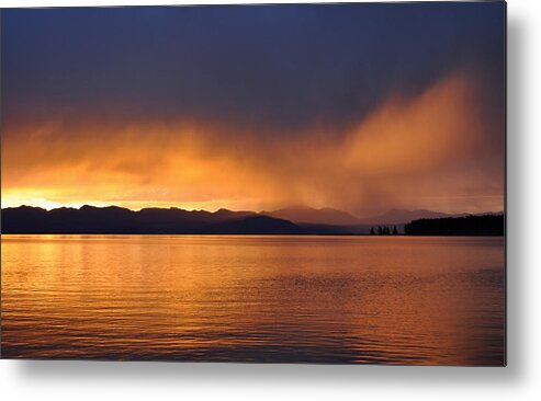 Yellowstone Metal Print featuring the photograph Yellowstone Lake Sunrise II by Bruce Gourley