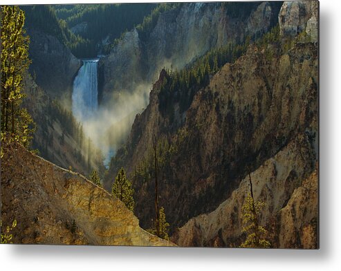 Yellowstone Metal Print featuring the photograph Yellowstone Lower Falls by Johan Elzenga