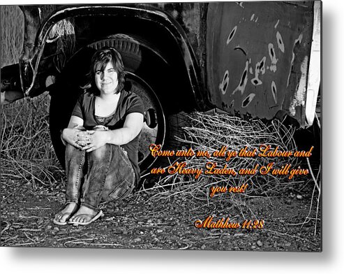 Female Metal Print featuring the photograph You Shall Find Rest by Charles Benavidez