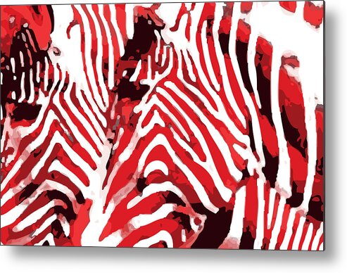 Zebras Metal Print featuring the painting Z-Bras by Lelia DeMello