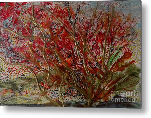 Autumn Metal Print featuring the painting Song of Autumn by Heather Hennick
