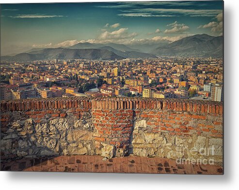 Town Metal Print featuring the photograph Town view from the castle's tower by Giordano Aita
