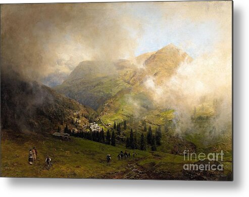 Oswald Achenbach Metal Print featuring the painting View of Rigi by MotionAge Designs