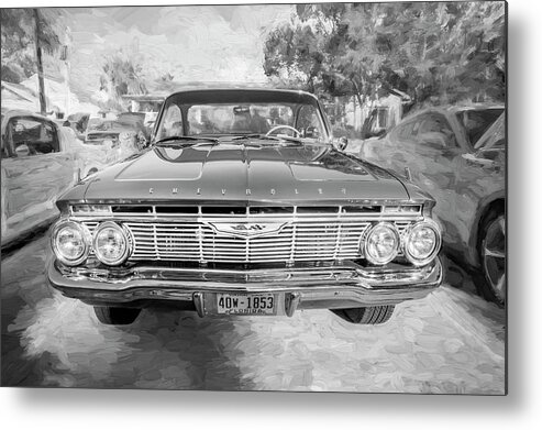 1961 Chevrolet Impala Metal Print featuring the photograph 1961 Chevrolet Impala SS BW by Rich Franco