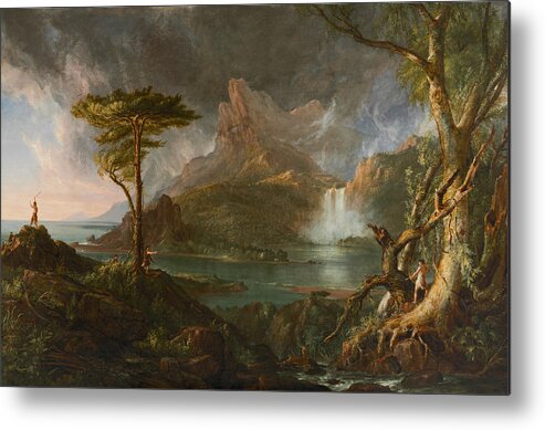 Thomas Cole Metal Print featuring the painting A Wild Scene by MotionAge Designs