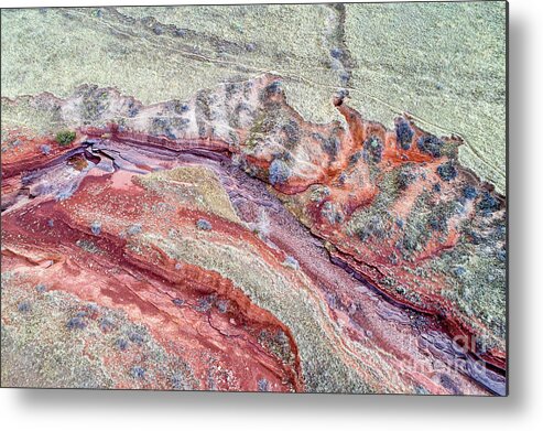 Colorado Metal Print featuring the photograph aerial landscape abstract of Colorado foothills #1 by Marek Uliasz