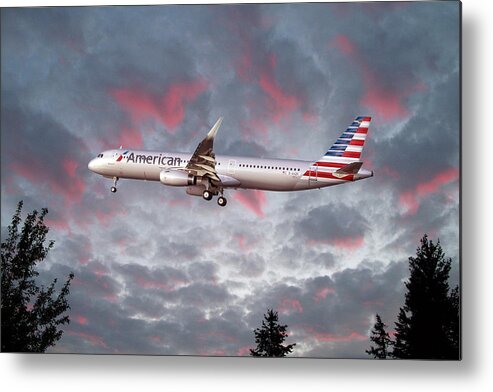 American Airlines Metal Print featuring the digital art American Airlines Airbus A321 #1 by Airpower Art