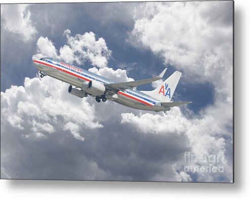 American Airlines Metal Print featuring the digital art American Airlines Boeing 737 by Airpower Art