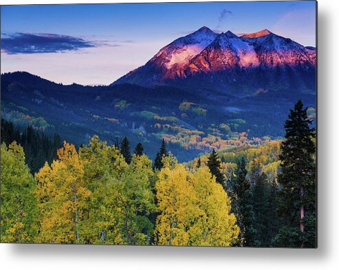 America Metal Print featuring the photograph Autumn Alpenglow #1 by John De Bord