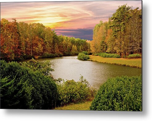 Autumn Metal Print featuring the photograph Autumn Lake #1 by Darryl Brooks