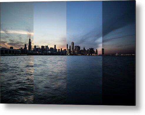 Chicago Metal Print featuring the photograph Chicago Skyline Time Slice #1 by Sven Brogren