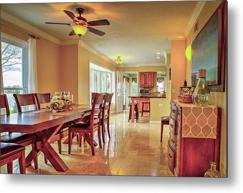 Dining Room Metal Print featuring the photograph Dining Room into kitchen #1 by Jeff Kurtz
