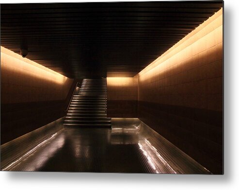 Under Metal Print featuring the photograph Downstairs At The Past's Future by Kreddible Trout