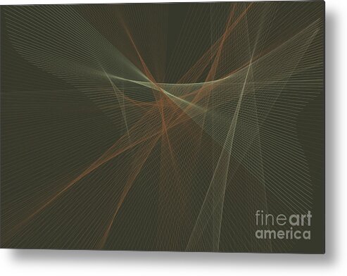 Abstract Metal Print featuring the digital art Dust Computer Graphic Line Pattern #1 by Frank Ramspott